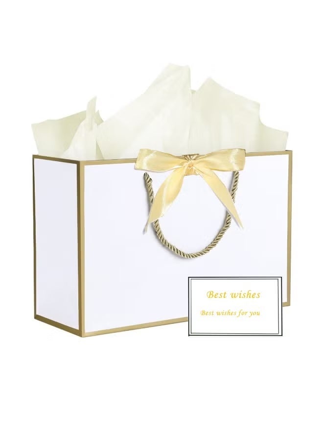 2PCS Portable Gift Bag with Handle & Bow Ribbon – Waterproof Shopping Bag for Supplies Clothes Birthday Wedding Party - Image 3